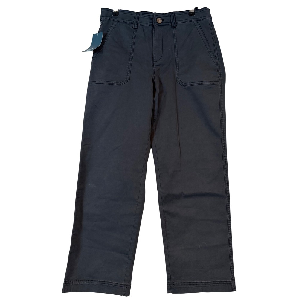 GAP Women Black Ankle Trouser Straight Leg Stretch Utility Pants •8• Minimalism